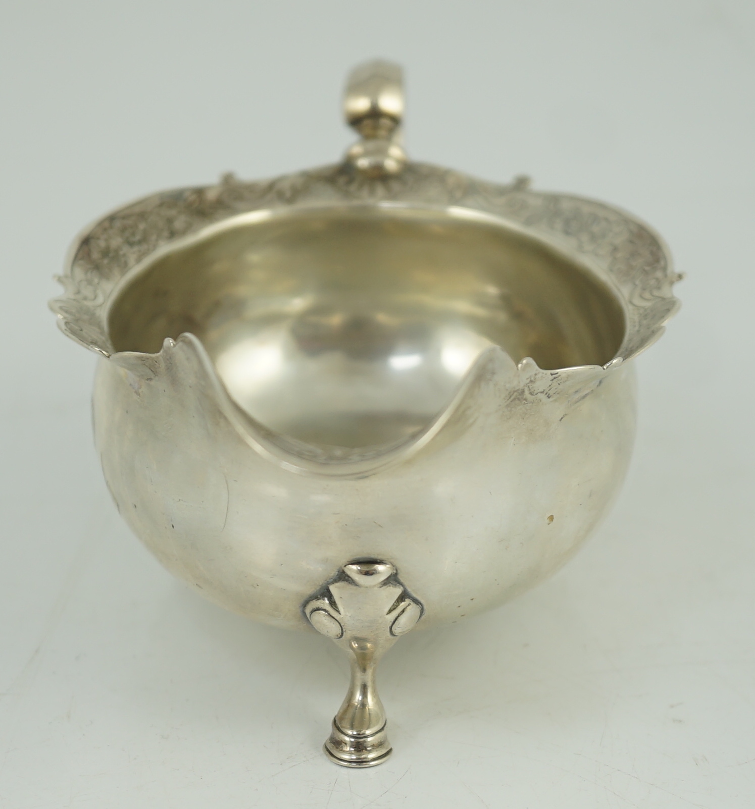 A George II Scottish silver sauce boat by Edward Lothian